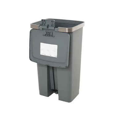 Basurero con pedal EKO HANA de 45L con cubeta plástica y diseño moderno en acero inoxidable con ruedas integradas para hogar y oficina limpieza práctica