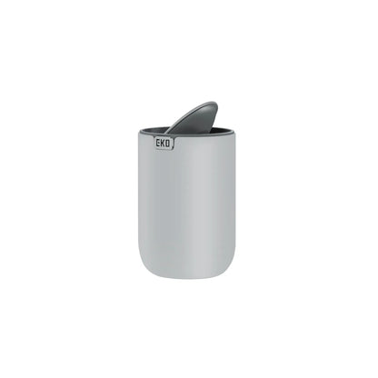 Papelera de mesa EKO LL02 gris con tapa abatible para oficina y hogar