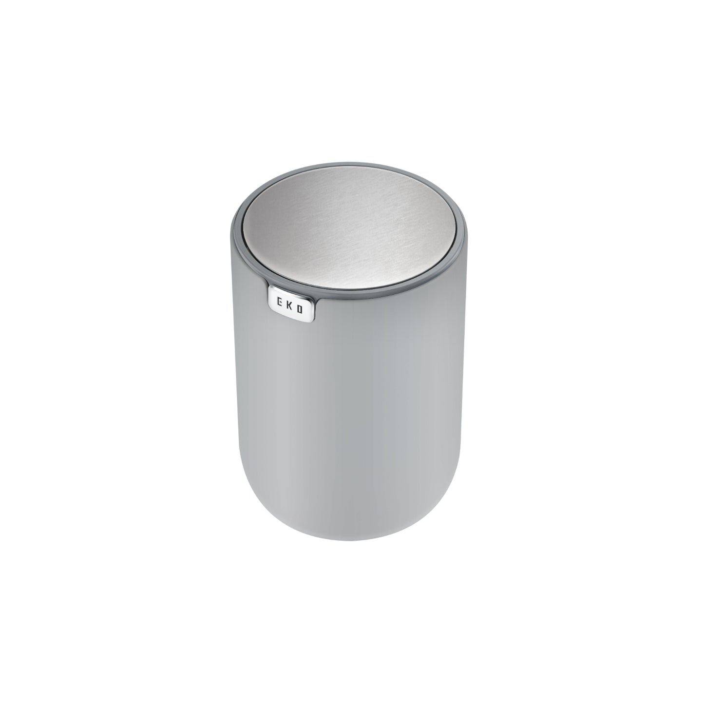 Papelera de mesa EKO modelo LL02 en acero inoxidable con diseño compacto y tapa abatible