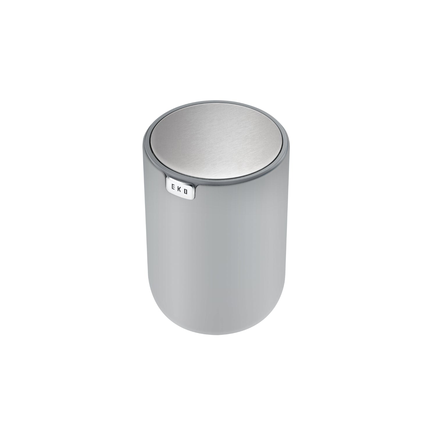 Papelera de mesa EKO modelo LL02 en acero inoxidable con diseño compacto y tapa abatible