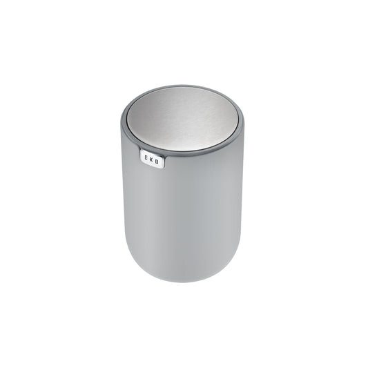 Papelera de mesa EKO modelo LL02 en acero inoxidable con diseño compacto y tapa abatible
