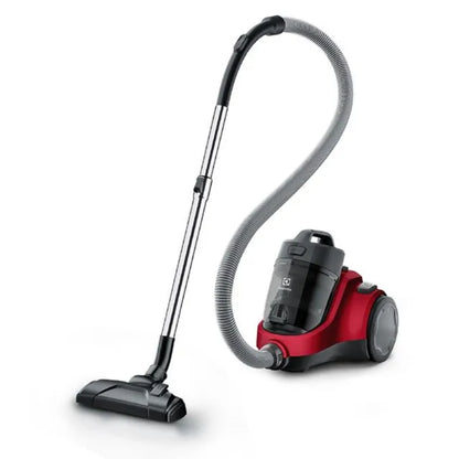 Aspiradora Electrolux roja de trineo con manguera y tanque transparente