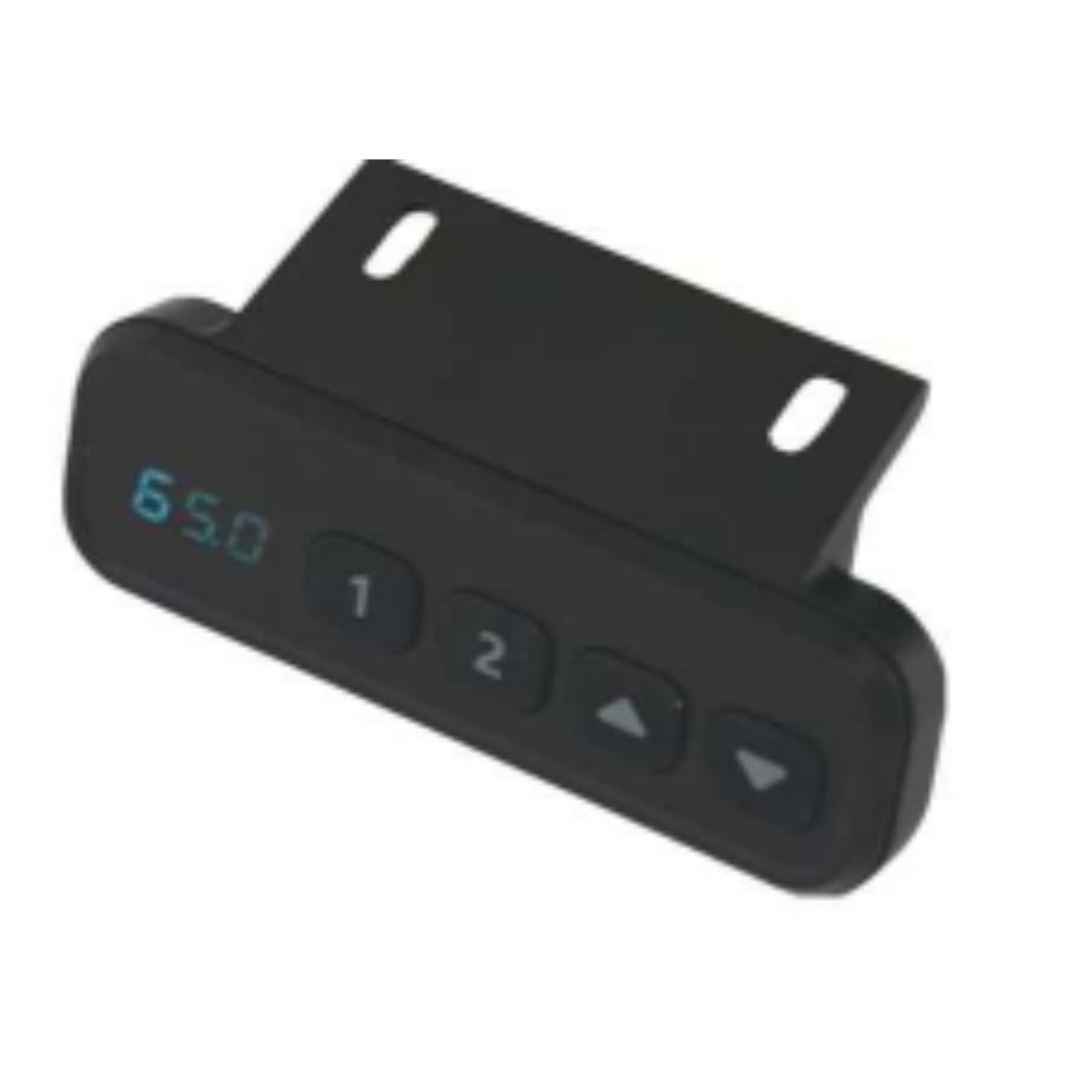 Control digital negro para ajuste de escritorio, vista frontal