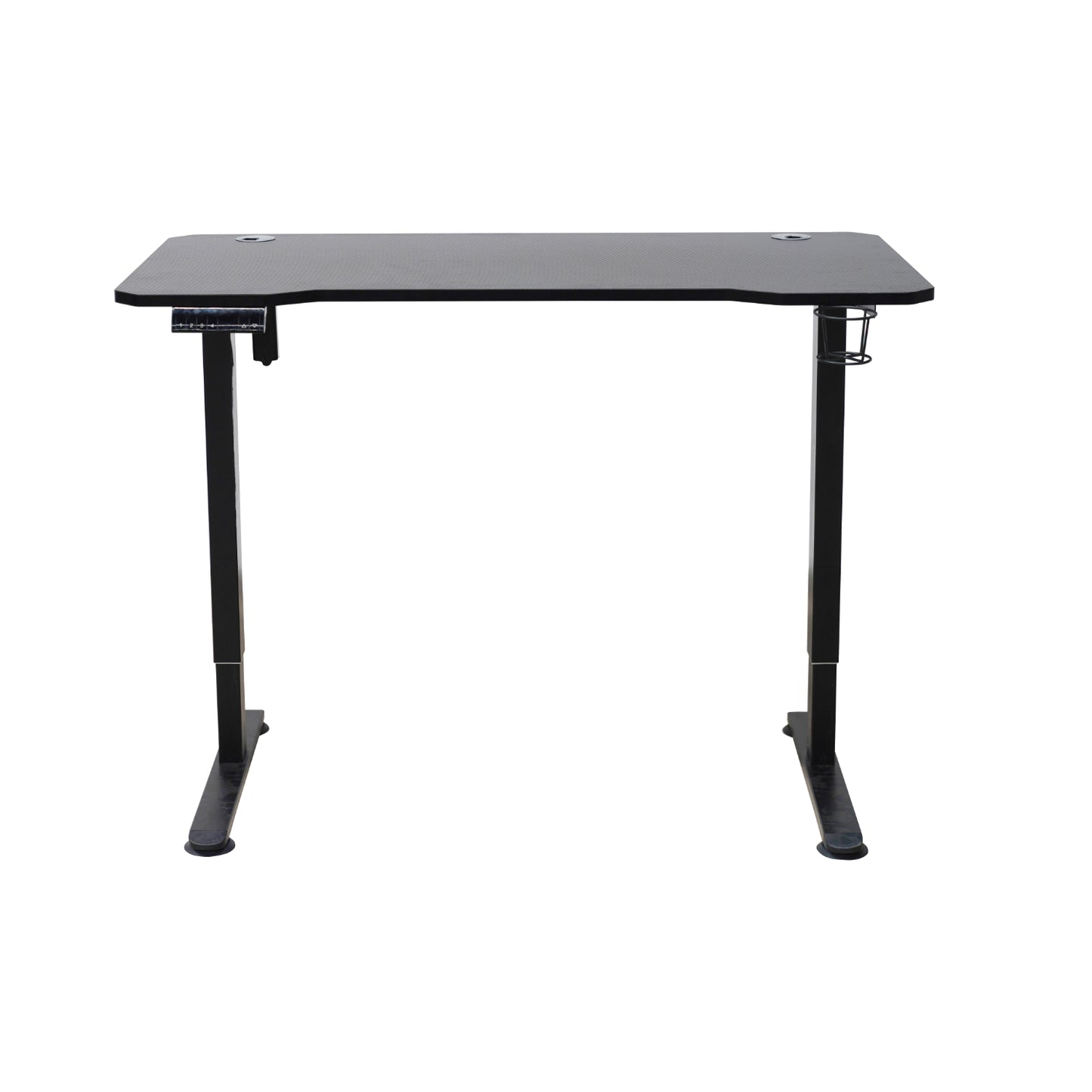 Escritorio negro frontal, ajustable, ideal para oficina