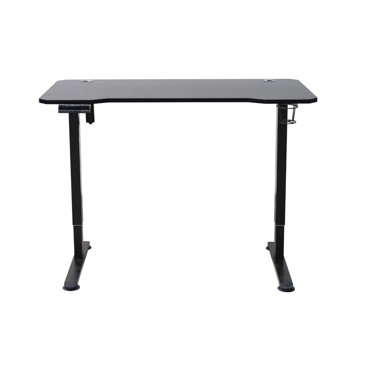 Escritorio negro frontal, ajustable, ideal para oficina