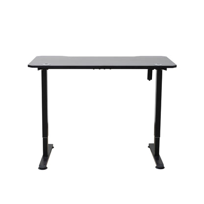 Escritorio negro frontal, ideal para oficina o estudio