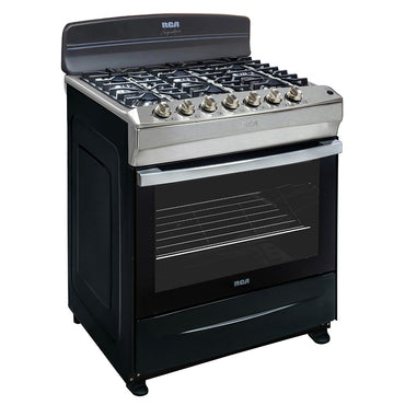 Estufa a gas RCA 6 quemadores con diseño moderno y horno amplio de acero inoxidable