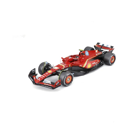 Carro de carreras Ferrari rojo, vista lateral, modelo detallado a escala