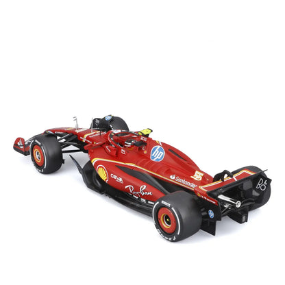 Carro de carreras Ferrari rojo, vista trasera y detalles realistas