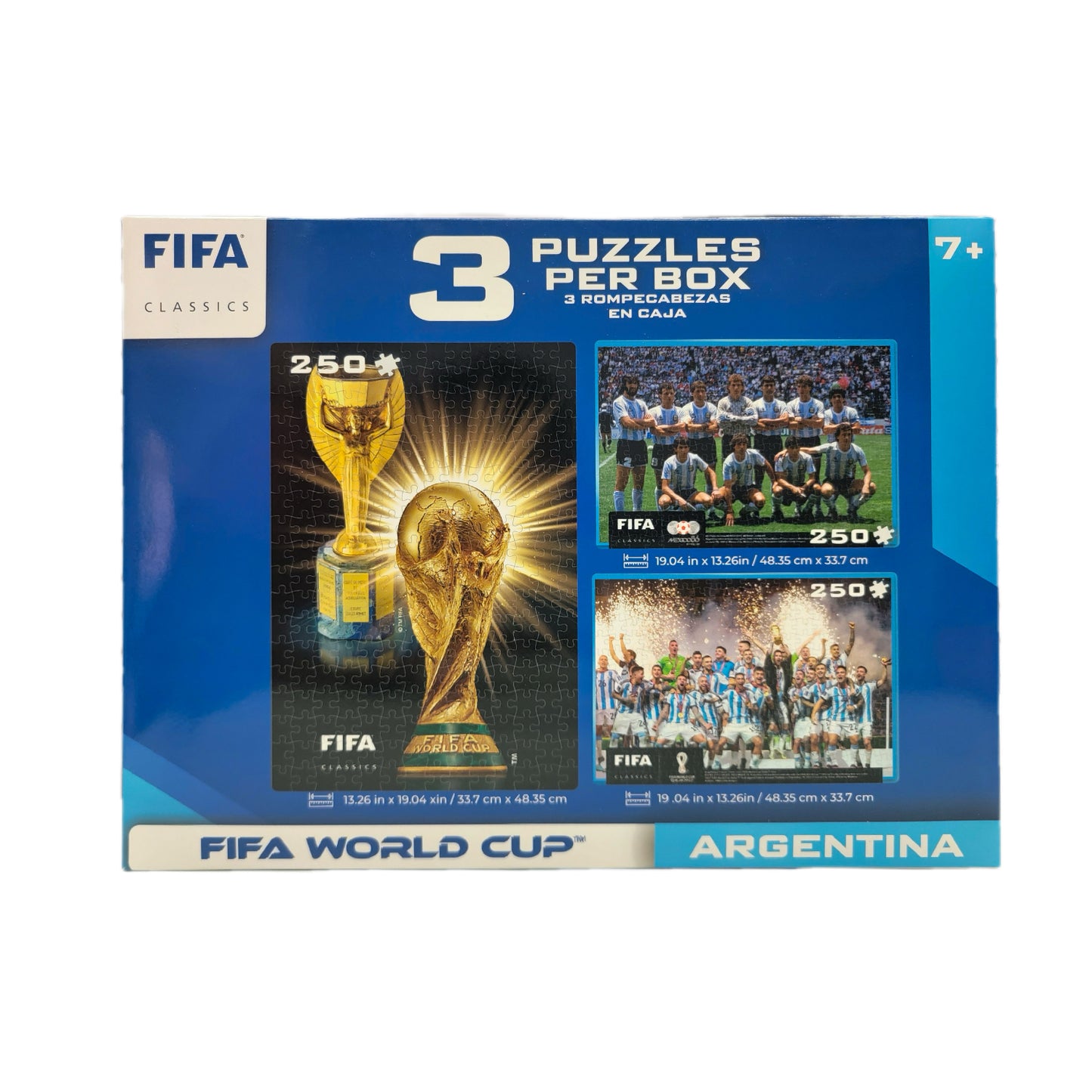 Caja de rompecabezas de fútbol hoy, tres imágenes de la Copa Mundial FIFA