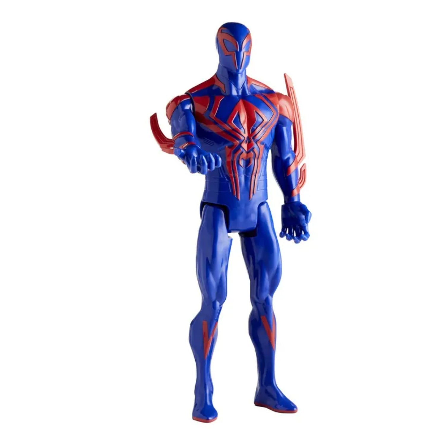 figura spiderman azul, vista frontal, acción y aventura