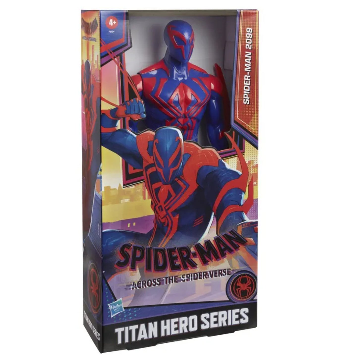 Figura Spiderman 2099, color azul y rojo, en caja, colección Titan Hero