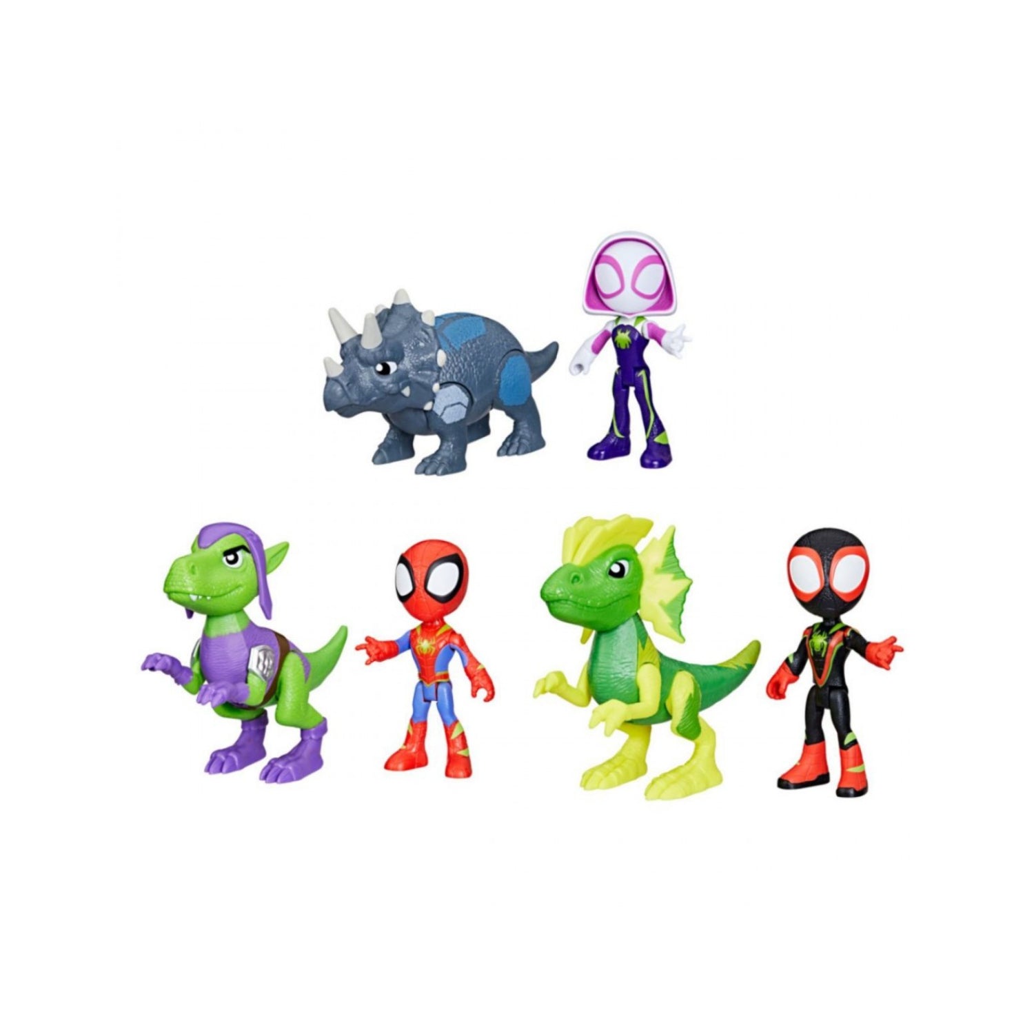 Figuras de héroes de Marvel, colores variados y diferentes personajes, conjunto infantil.