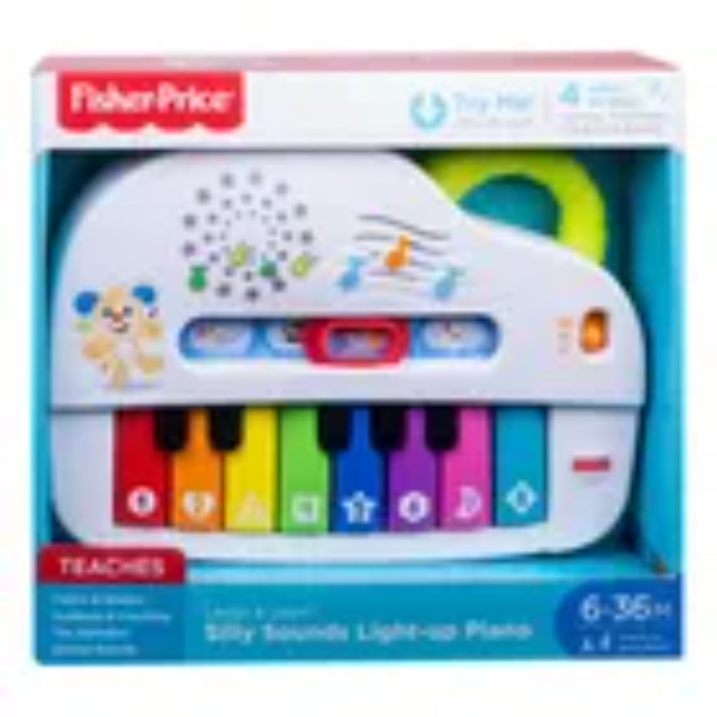 piano musical Fisher-Price colores, juguete bebe musical, caja frontal