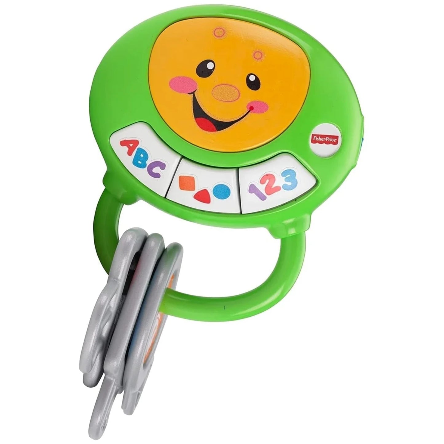 juguete para bebés verde, vista superior, educativo y divertido