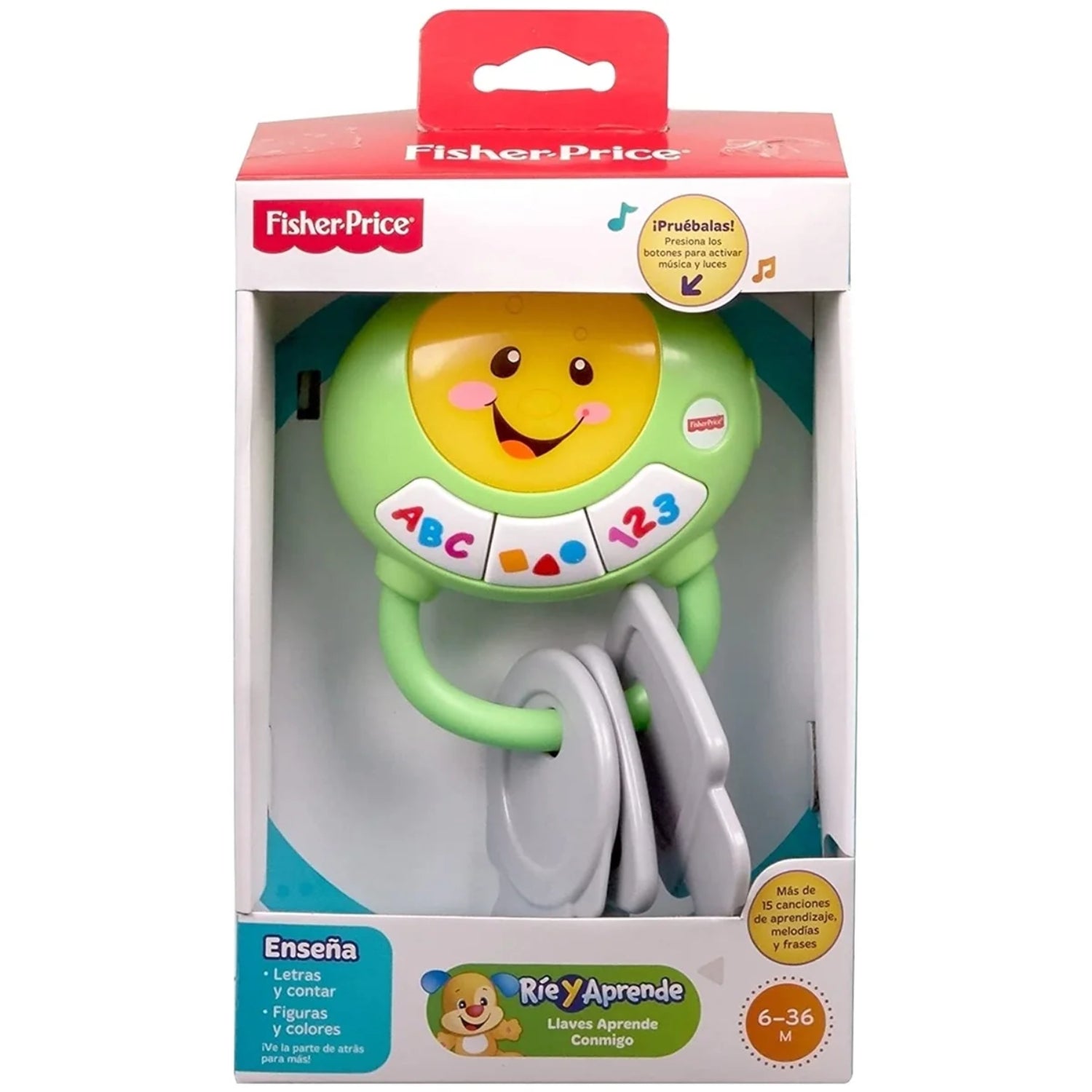 juguetes para bebés Fisher-Price, juguete educativo verde, vista frontal en caja