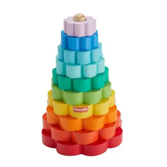 Juguete apilable colorido de Fisher-Price, vista frontal, ideales para niños pequeños