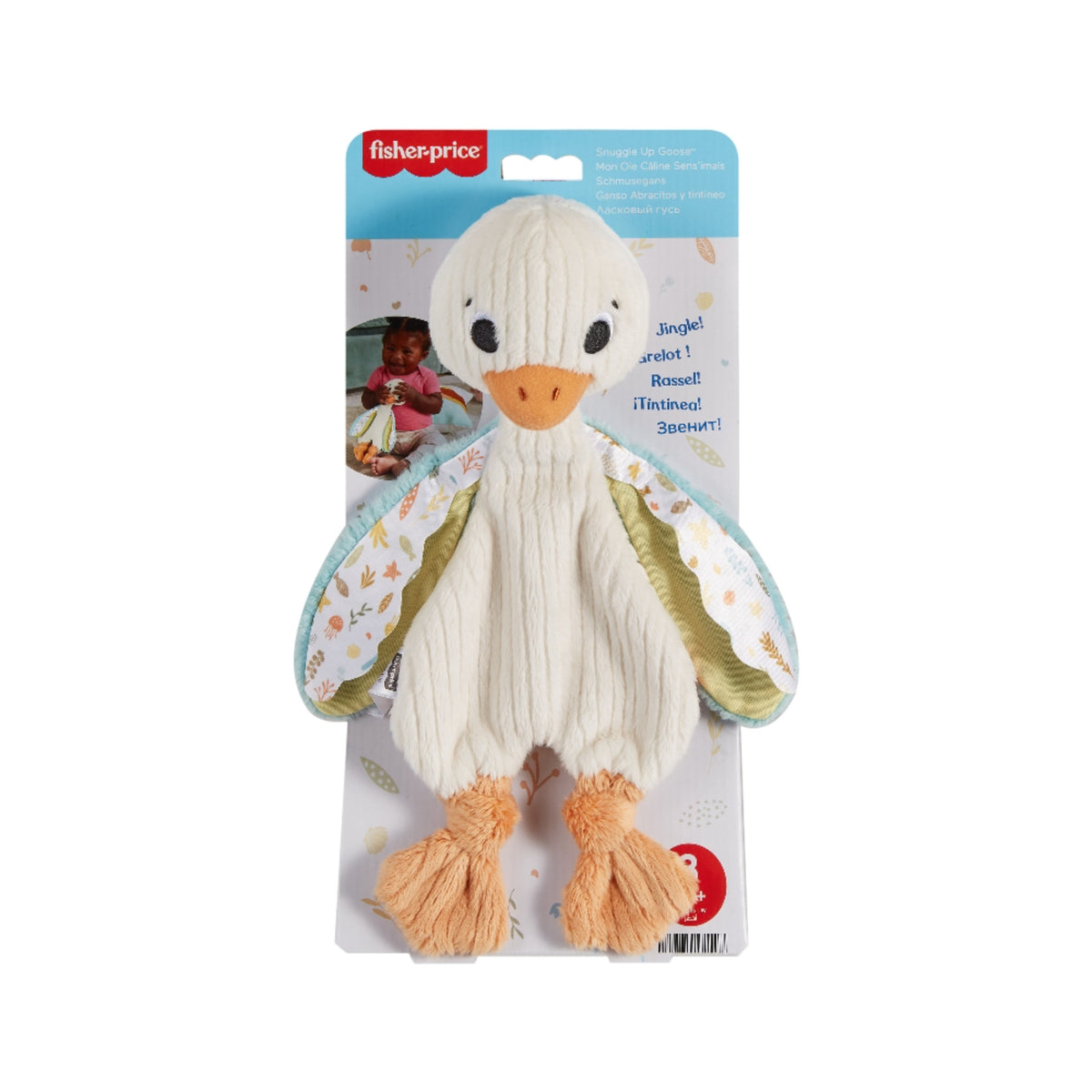 Pato de peluche Fisher Price, color blanco y naranja, juguete suave para bebés
