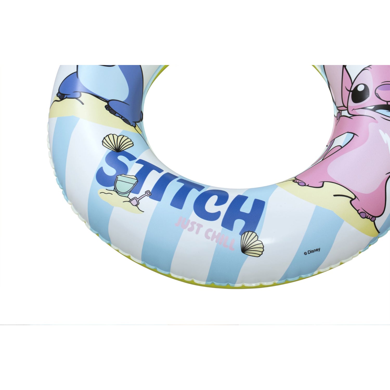 Flotador de dibujos animados para playa con diseño de Stitch, ideal para disfrutar en verano.