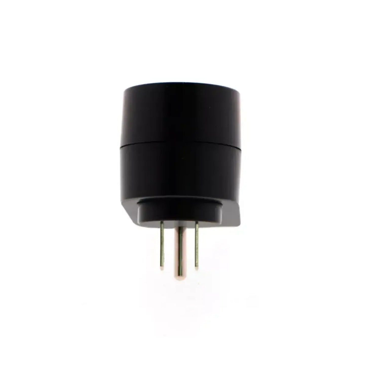 Protector de voltaje para electrodomésticos FORZA modelo LL05 en color negro compacto y enchufe de tres patas