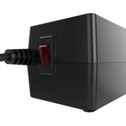 Regulador de voltaje 1000VA FORZA modelo LL05 en color negro con interruptor de encendido