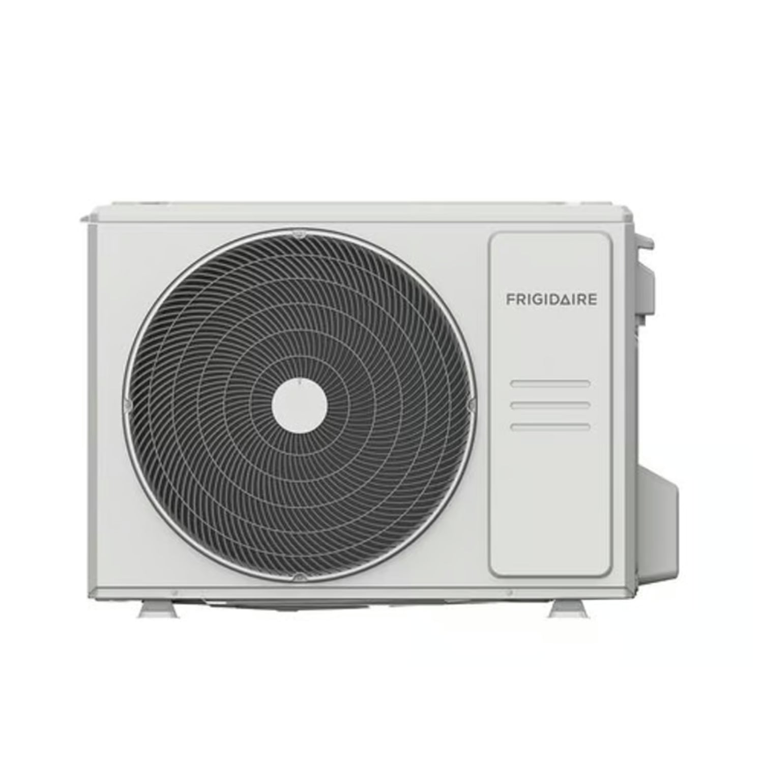 Aire acondicionado Frigidaire blanco frontal, unidad exterior