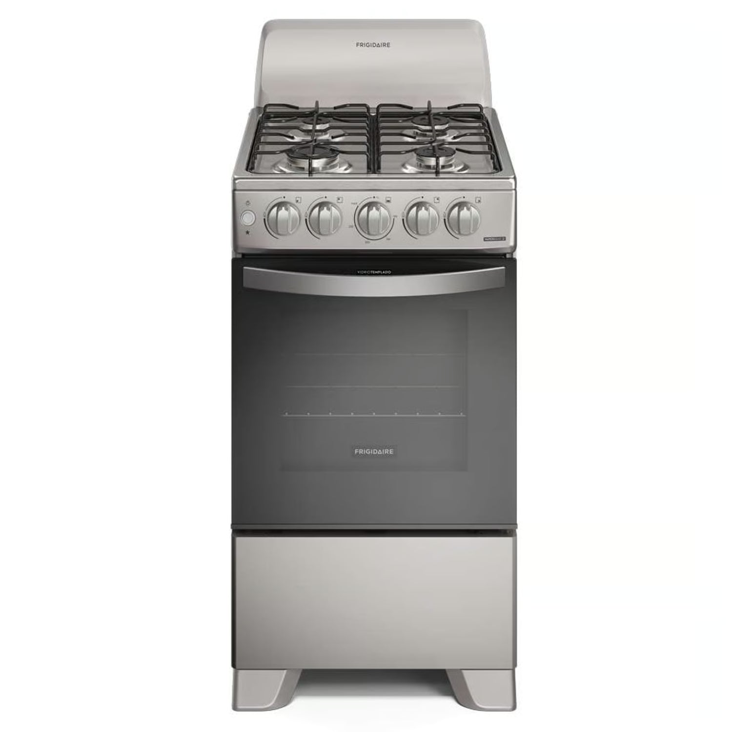 Estufa de gas silver Frigidaire frontal, ideal para cocinar en casa, comprar estufa de gas silver en Honduras