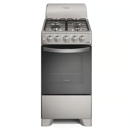 Estufa de gas silver Frigidaire frontal, ideal para cocinar en casa, comprar estufa de gas silver en Honduras