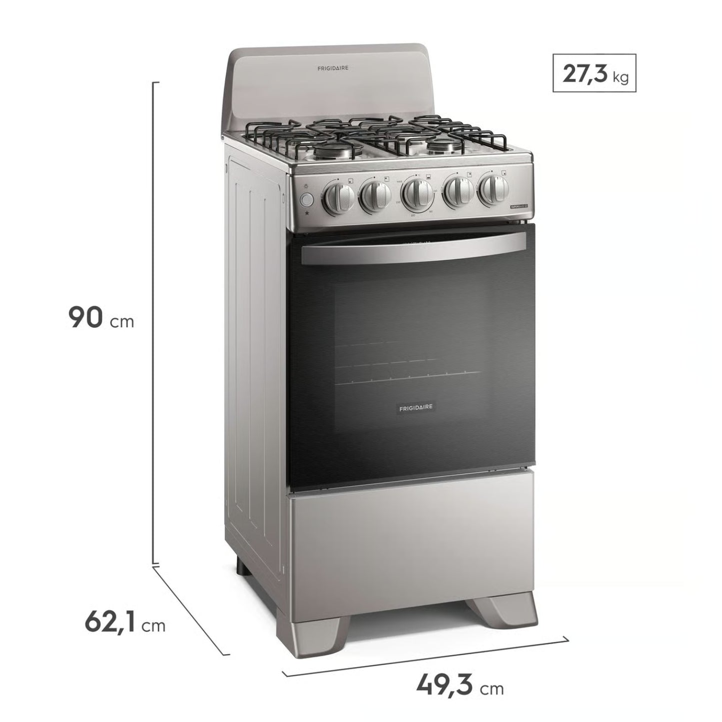 Estufa de gas silver Frigidaire frontal, ideal para comprar estufa de gas silver en Honduras