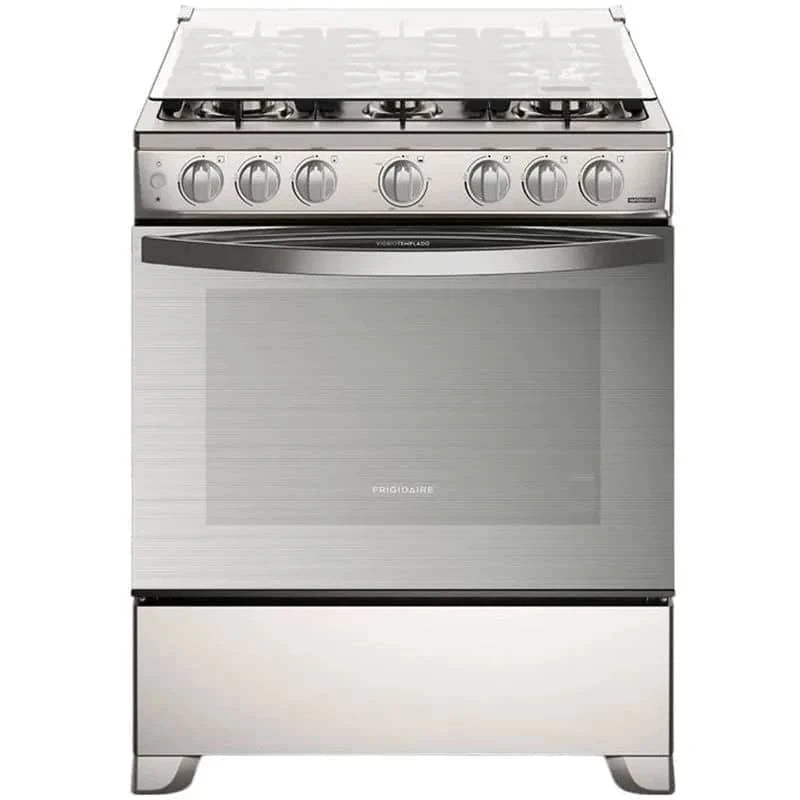 Estufa a gas Frigidaire 30 pulgadas en acero inoxidable con cinco quemadores y horno grande