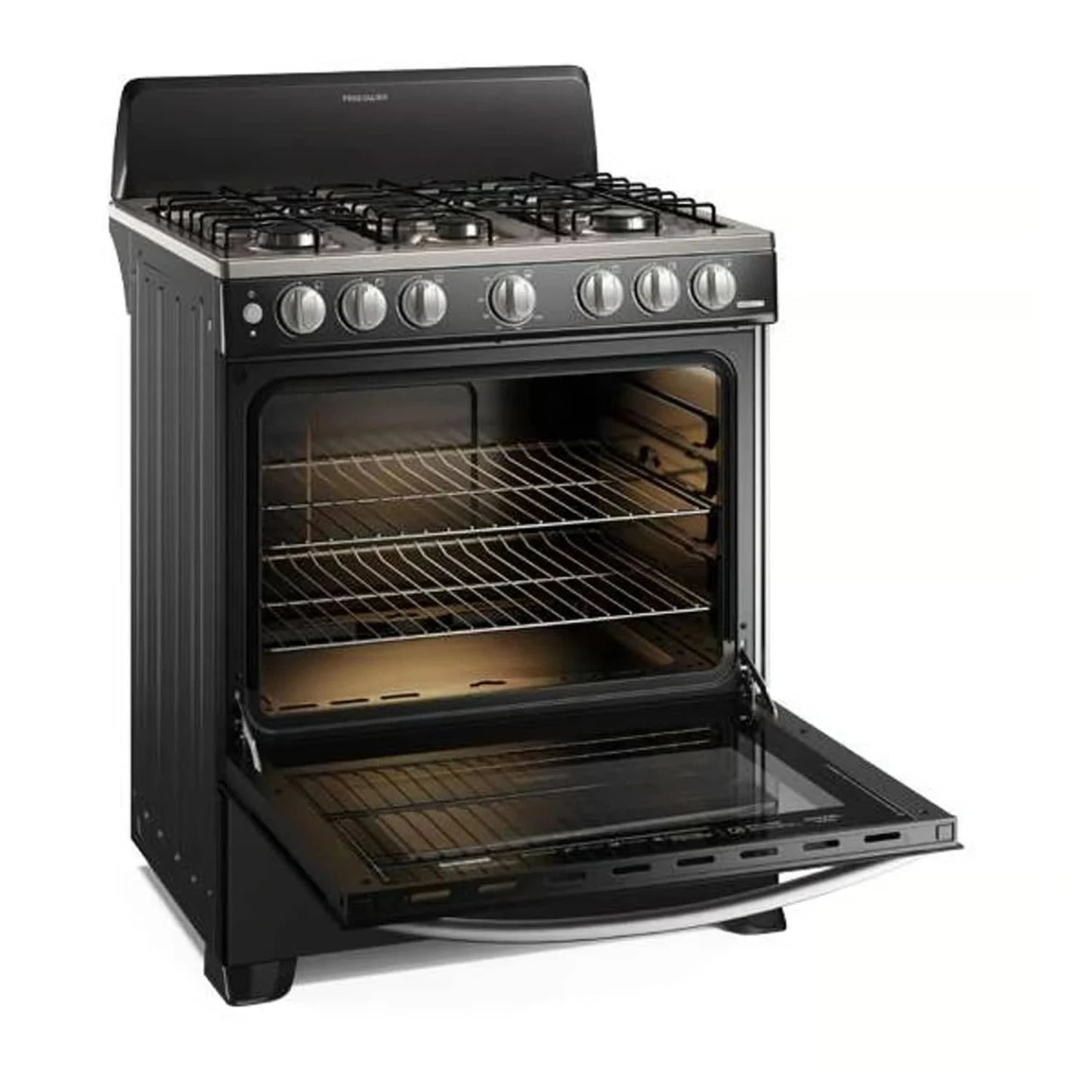 Estufa a gas Frigidaire 30 pulgadas con horno de gran capacidad y quemadores de acero inoxidable