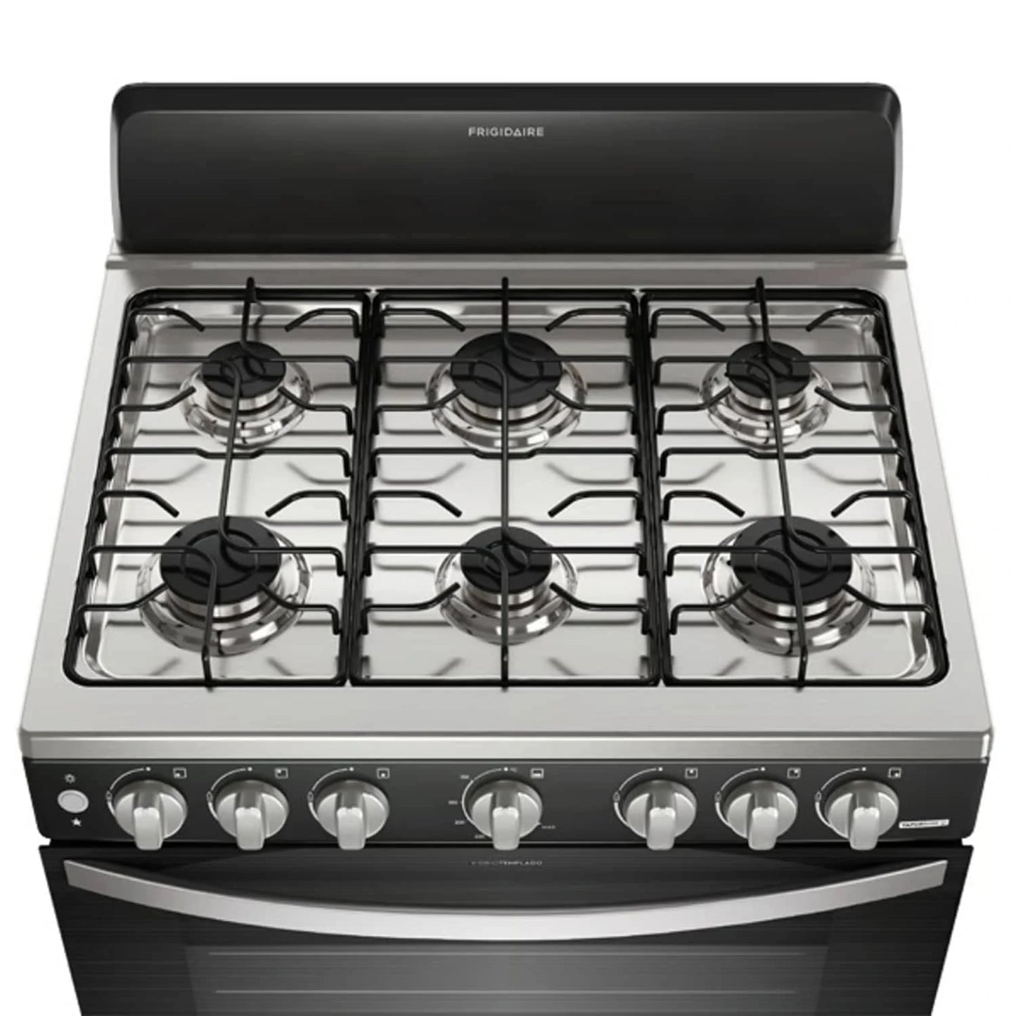 Estufa a gas Frigidaire 30 pulgadas con quemadores de acero inoxidable y controles frontales