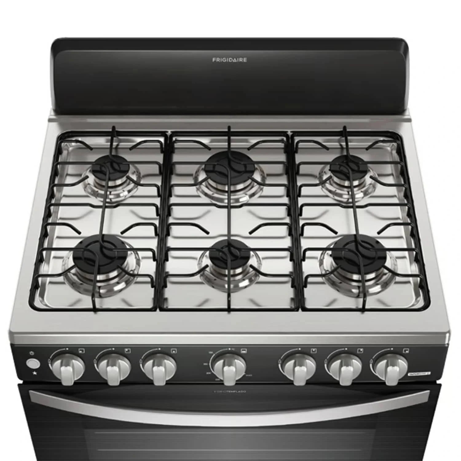 Estufa a gas Frigidaire 30 pulgadas con quemadores de acero inoxidable y controles frontales