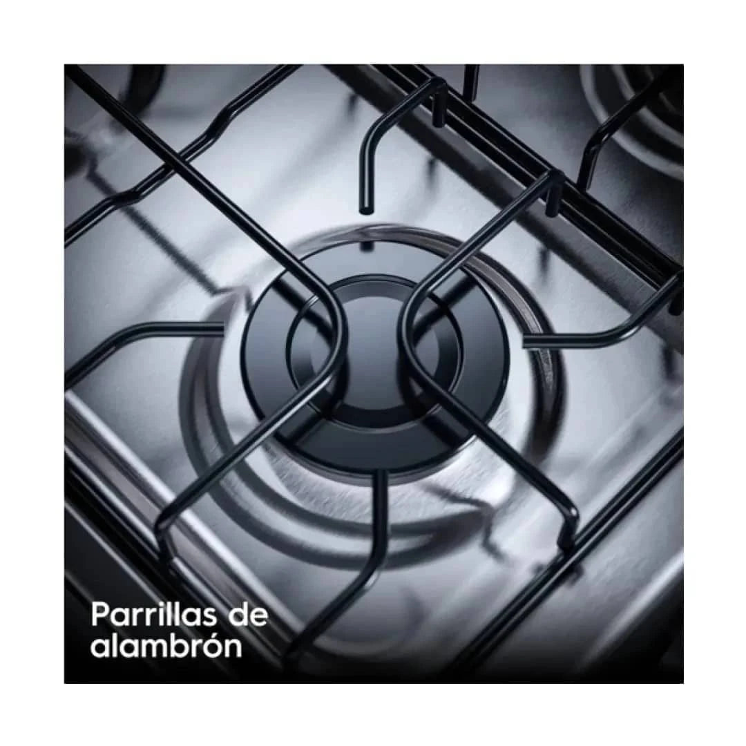 Vista cercana de las parrillas de alambro de la estufa a gas Frigidaire 30 pulgadas para cocina moderna