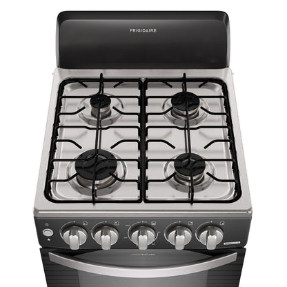 Estufa a gas Frigidaire 4 quemadores con diseño moderno y superficie de acero inoxidable