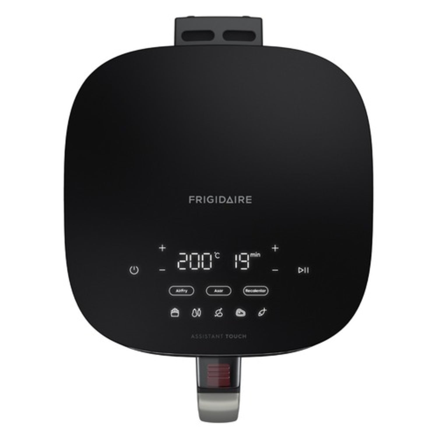 freidora de aire negra FAF45 vista superior, controles táctiles modernos