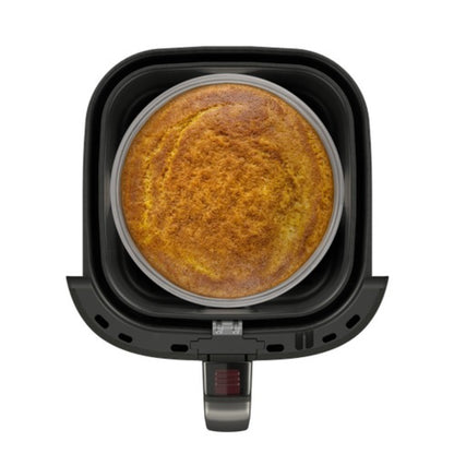 freidora de aire negra FAF45 vista superior con pastel cocinado