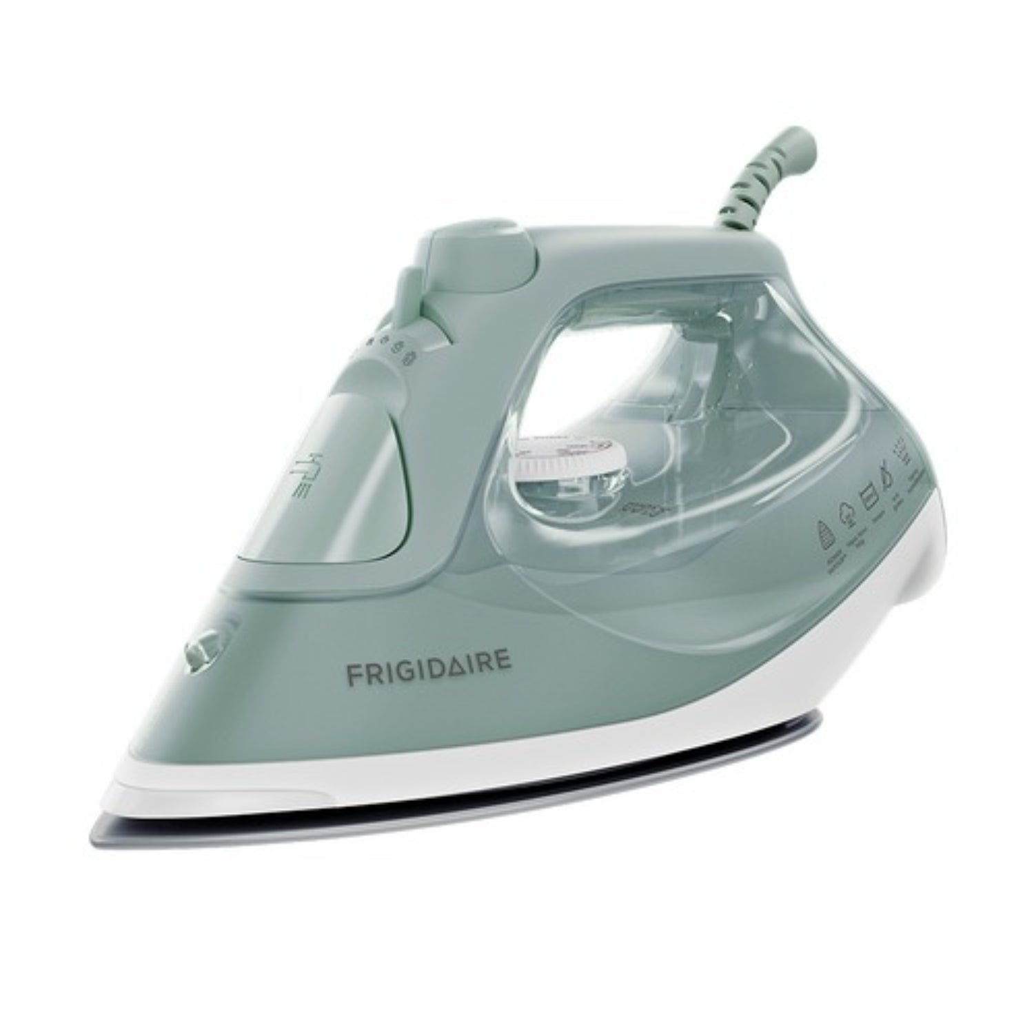 plancha a vapor 1200W verde, vista lateral, hogar