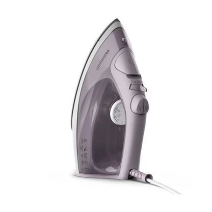 plancha a vapor Frigidaire FSI50, color púrpura, vista lateral
