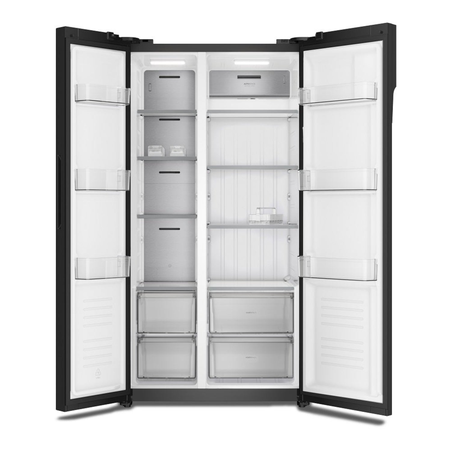 Refrigeradora side by side inverter Frigidaire con amplio espacio de almacenamiento y estantes ajustables