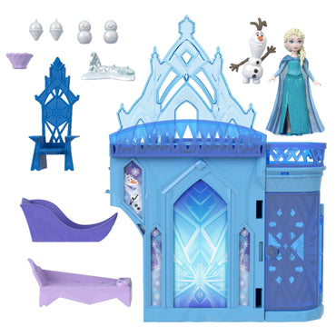 Casa de Elsa de Frozen juguete, incluyendo figura y accesorios color azul