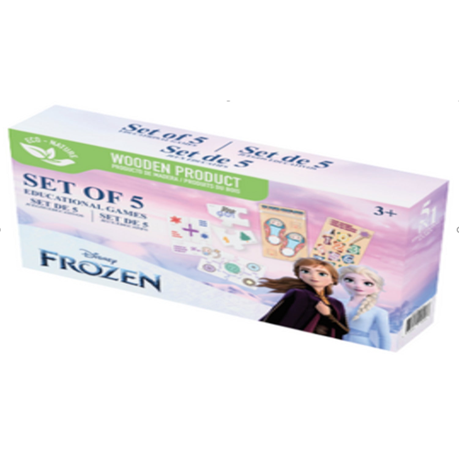 Juego educativo de madera Frozen, set de 5, colores variados, ideal para niños a partir de 3 años