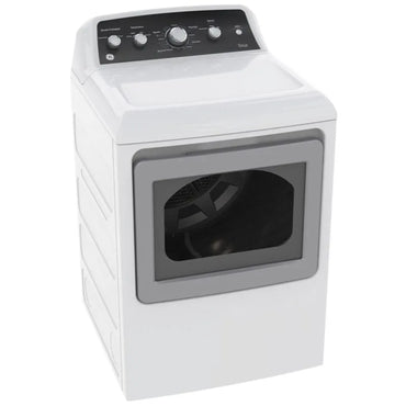 Secadora eléctrica General Electric 22 kg en color blanco con panel de control fácil de usar