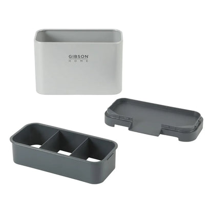 Organizador gris GIBSON HOME vista frontal, ideal para lavamanos