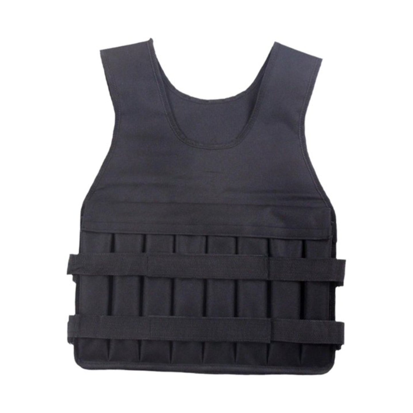 Chaleco de entrenamiento negro, frontal, ideal para ejercicios de gimnasia