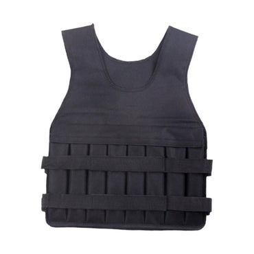 Chaleco de entrenamiento negro, frontal, ideal para ejercicios de gimnasia