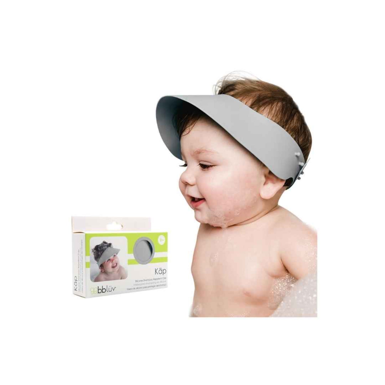 Gorro gris BBLUV para bebés, baño y protección de ojos, modelo KAP