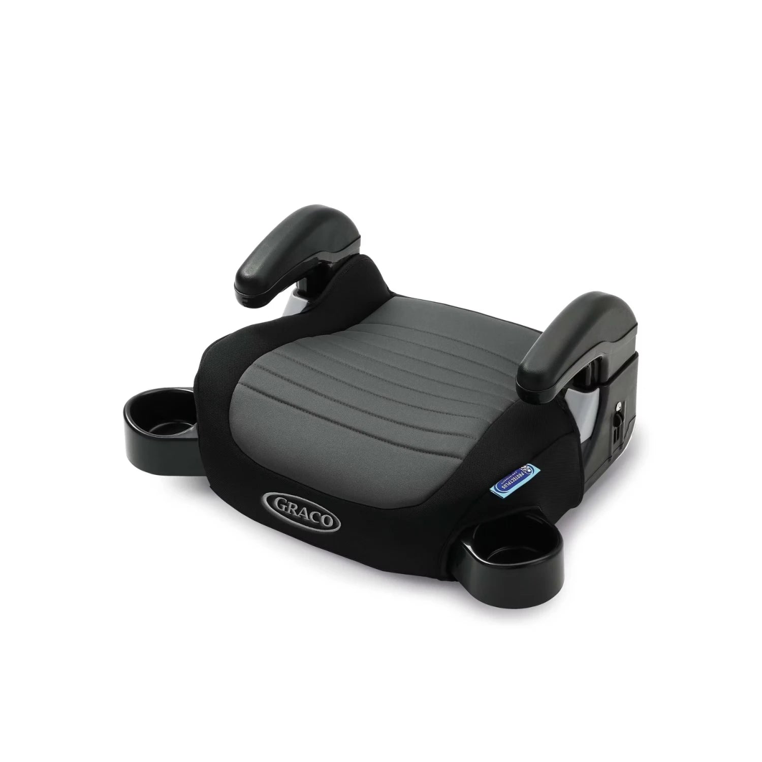 silla booster negra GRACO vista frontal, ideal para niños en autos