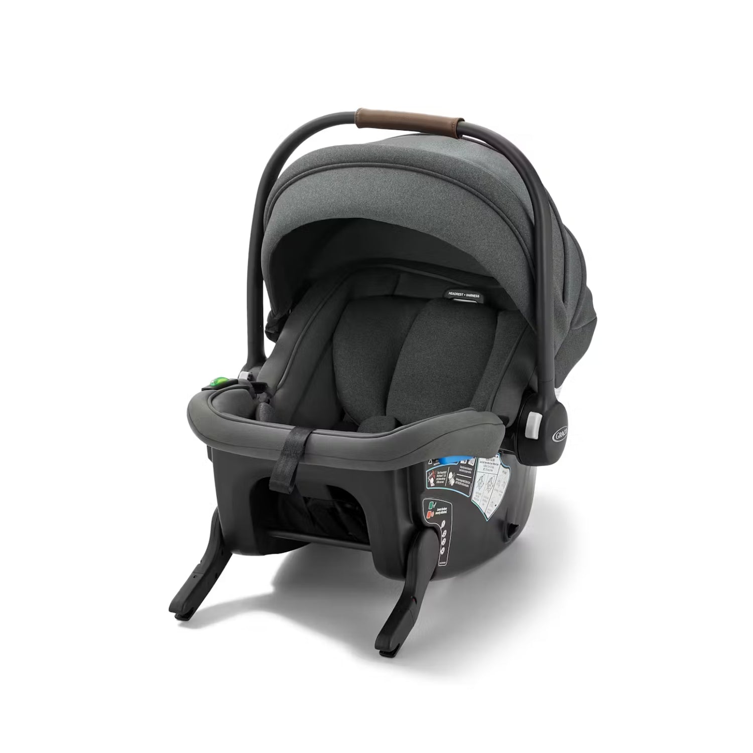 Asiento de auto Graco LL030202 gris desde el frente, ideal para bebés
