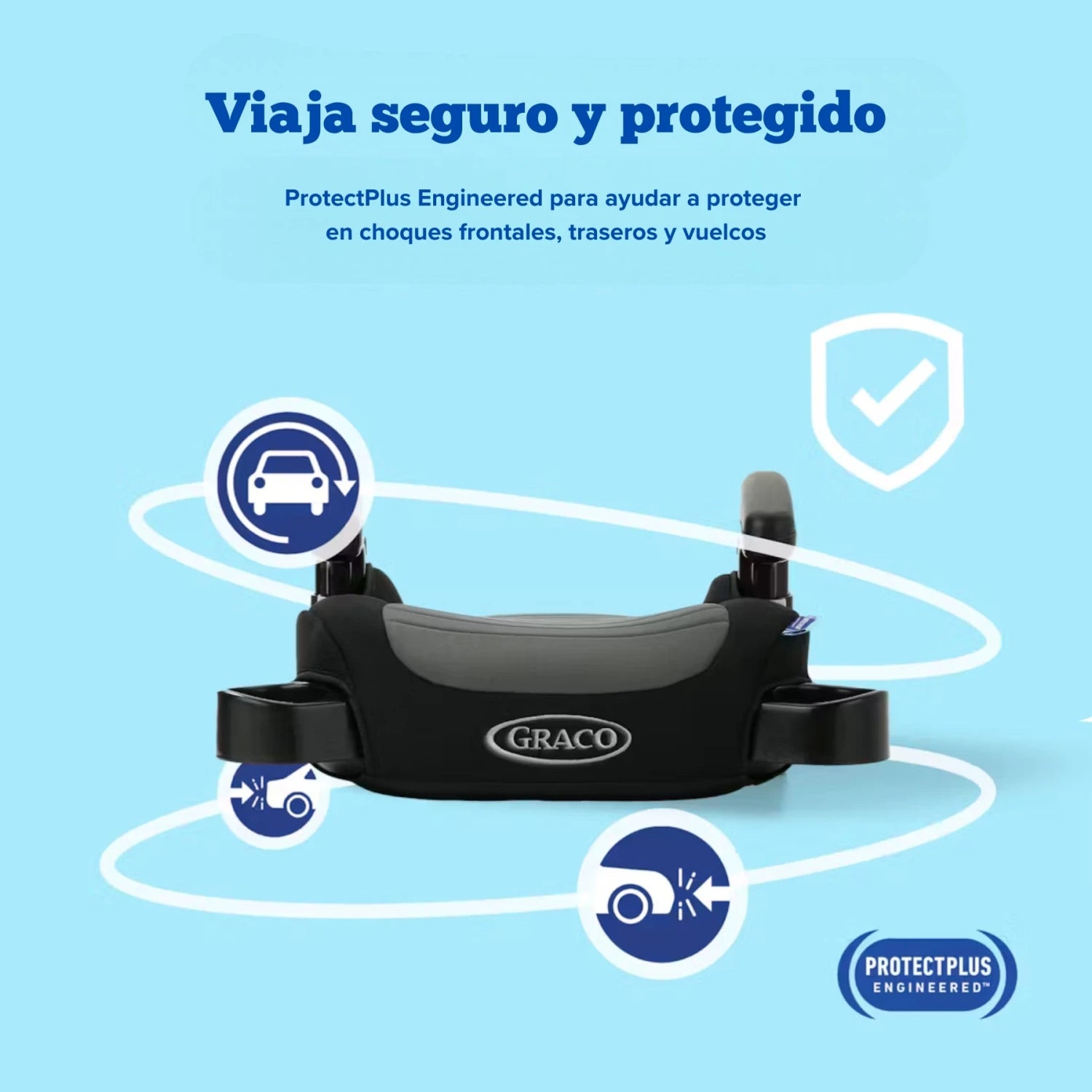 Silla de coche GRACO modelo ProtectPlus, vista frontal, segura y protegida